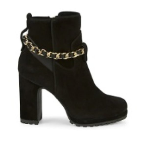 (SOLD) $89 Karl Lagerfeld Paris Lark Chain Suede Booties - Picture 6 of 6